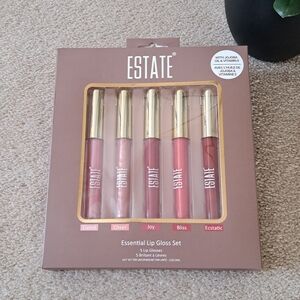 Estate Lip Gloss Set 5 Piece Set New In The Box 3ml Each Various Shades